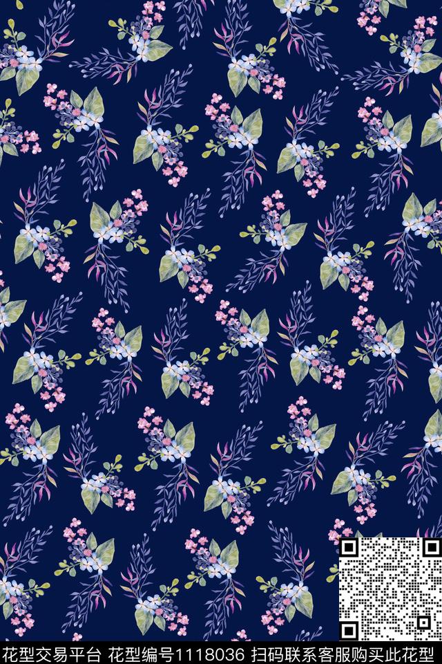 数码华亿平台民族风黑底花卉数码印花华亿平台下载（图片编号: 1118036） - 瓦栏（Walan）