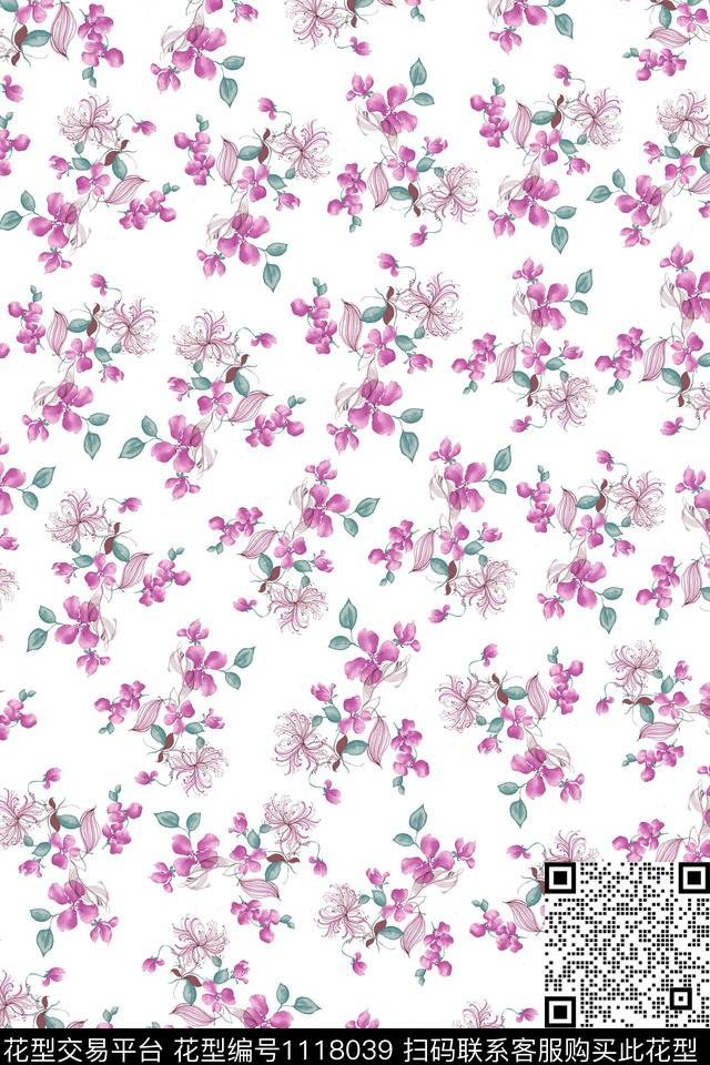 数码华亿平台民族风黑底花卉数码印花华亿平台下载（图片编号: 1118039） - 瓦栏（Walan）