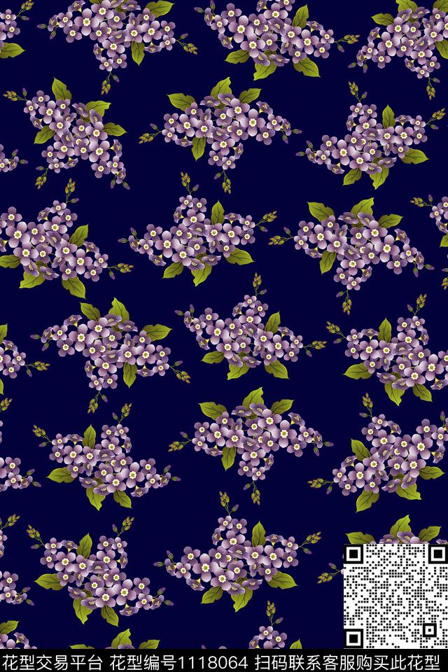 数码华亿平台民族风黑底花卉数码印花华亿平台下载（图片编号: 1118064） - 瓦栏（Walan）