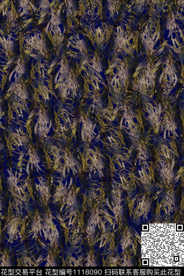 数码华亿平台民族风黑底花卉数码印花华亿平台下载（图片编号: 1118090） - 瓦栏（Walan）