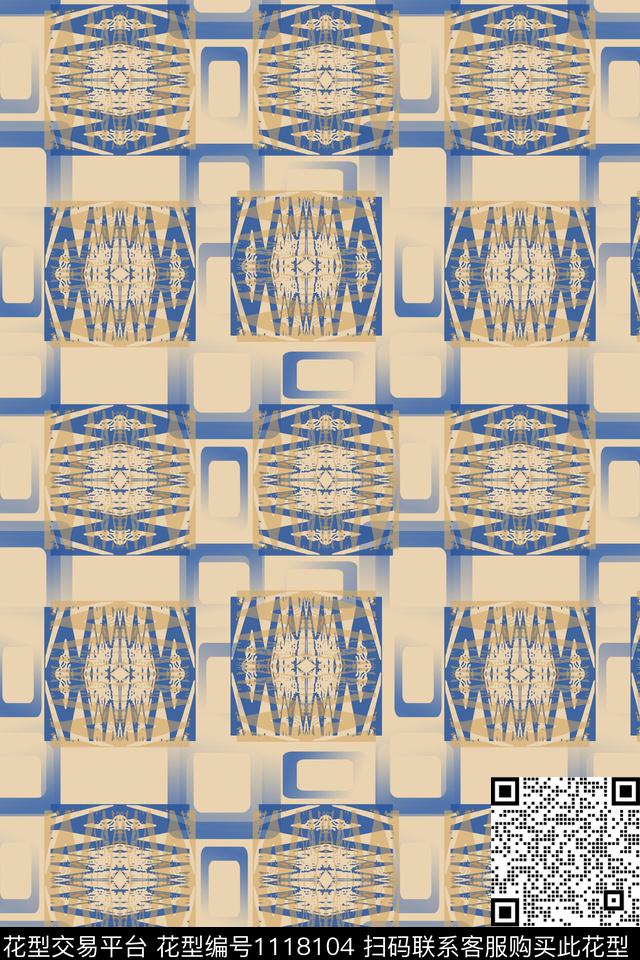 几何精致几何渐变色彩数码印花华亿平台下载（图片编号: 1118104） - 瓦栏（Walan）