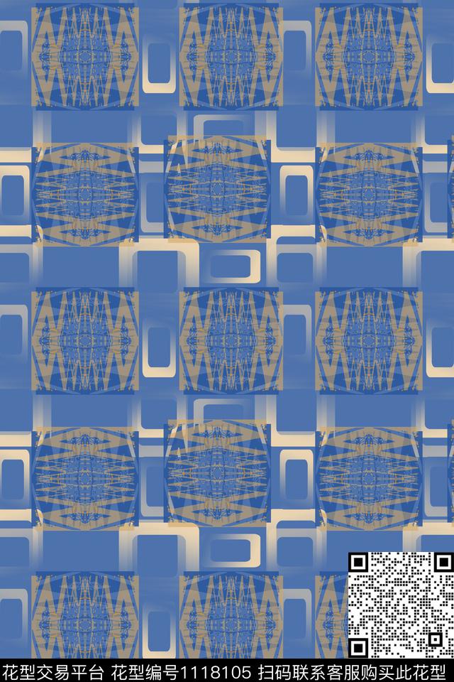 几何精致几何渐变色彩数码印花华亿平台下载（图片编号: 1118105） - 瓦栏（Walan）