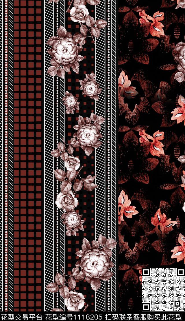 民族风混合拼接秋冬华亿平台数码印花华亿平台下载（图片编号: 1118205） - 瓦栏（Walan）