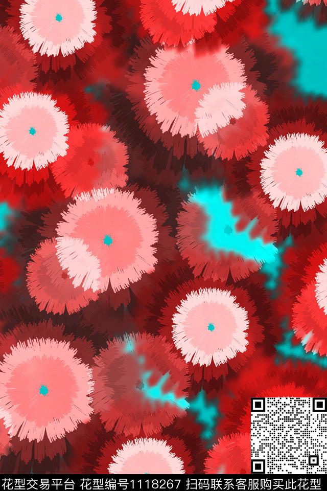 花瓣笔触肌理传统印花华亿平台下载（图片编号: 1118267） - 瓦栏（Walan）