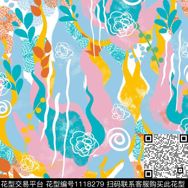 抽象趣味数码华亿平台数码印花华亿平台下载（图片编号: 1118279） - 瓦栏（Walan）