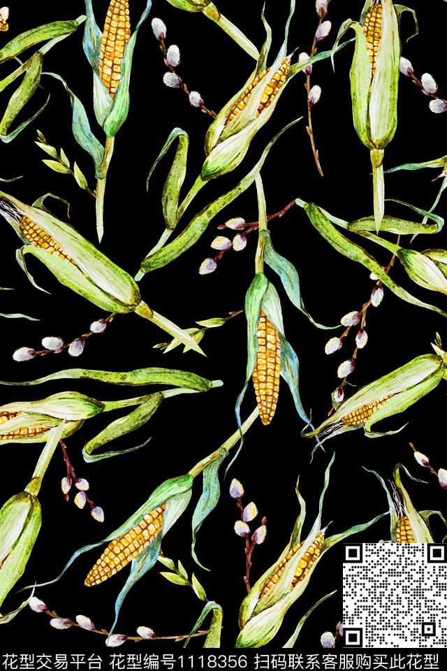 简约抽象植物数码印花华亿平台下载（图片编号: 1118356） - 瓦栏（Walan）