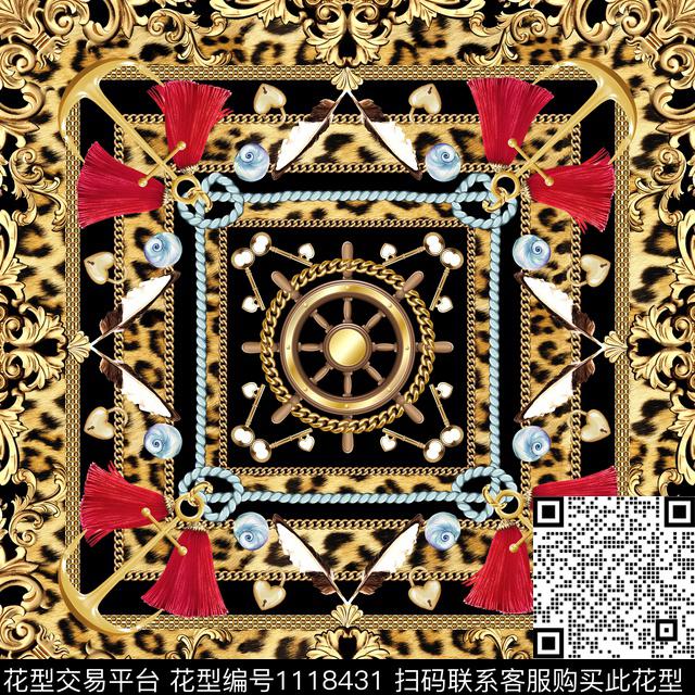 欧洲航海大花数码印花华亿平台下载（图片编号: 1118431） - 瓦栏（Walan）