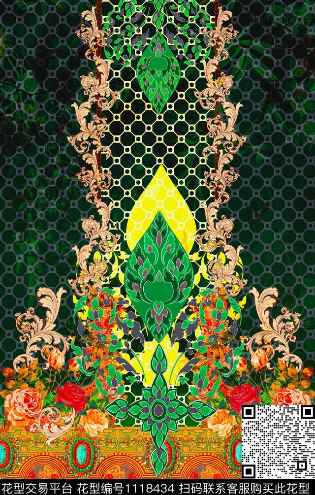 民族风花卉精美数码印花华亿平台下载（图片编号: 1118434） - 瓦栏（Walan）