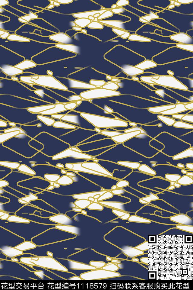 几何精致几何抽象传统印花华亿平台下载（图片编号: 1118579） - 瓦栏（Walan）