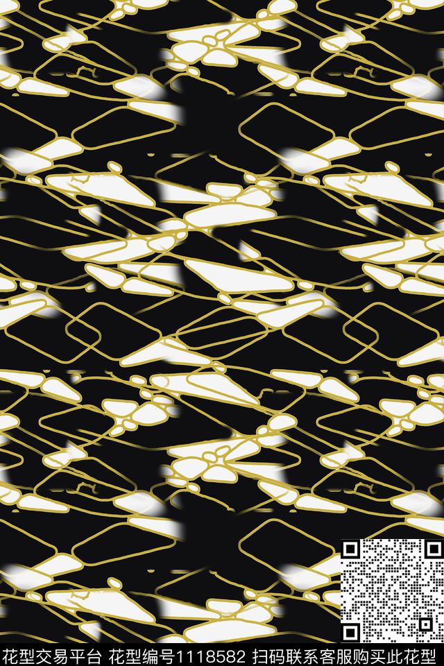 几何精致几何抽象传统印花华亿平台下载（图片编号: 1118582） - 瓦栏（Walan）