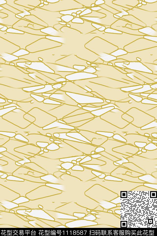 几何精致几何抽象传统印花华亿平台下载（图片编号: 1118587） - 瓦栏（Walan）