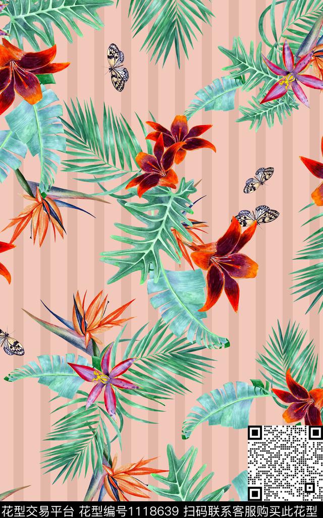 女装花卉热带华亿平台数码印花华亿平台下载（图片编号: 1118639） - 瓦栏（Walan）
