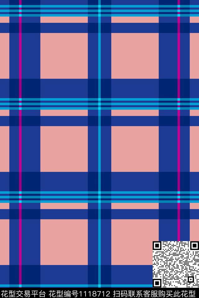 线条几何格子数码印花华亿平台下载（图片编号: 1118712） - 瓦栏（Walan）