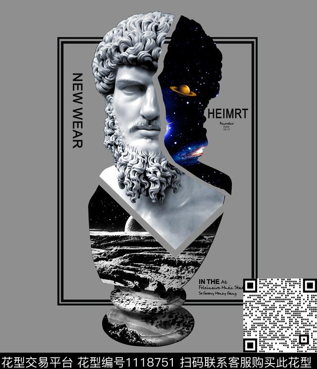 男装潮牌几何数码印花华亿平台下载（图片编号: 1118751） - 瓦栏（Walan）