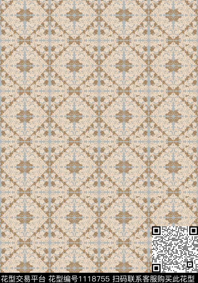 民族风传统纹样几何感传统印花华亿平台下载（图片编号: 1118755） - 瓦栏（Walan）