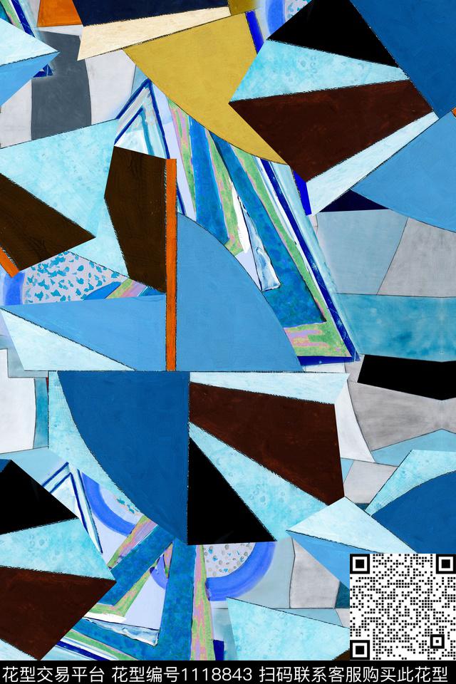 女装数码华亿平台几何数码印花华亿平台下载（图片编号: 1118843） - 瓦栏（Walan）