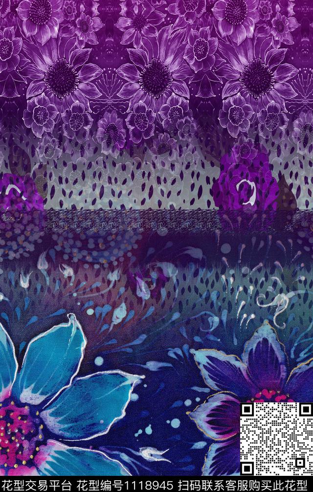 数码华亿平台简约花卉数码印花华亿平台下载（图片编号: 1118945） - 瓦栏（Walan）