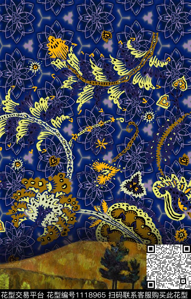 风景定位小碎花大牌风数码印花华亿平台下载（图片编号: 1118965） - 瓦栏（Walan）