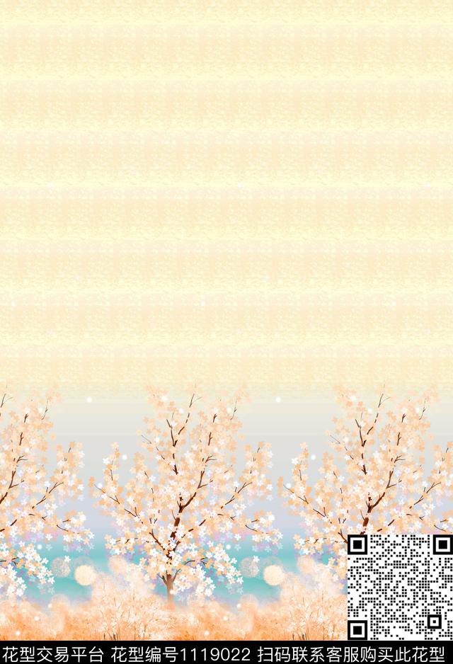 树林秋冬华亿平台休闲风传统印花华亿平台下载（图片编号: 1119022） - 瓦栏（Walan）