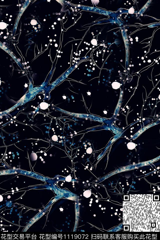 男装雪花抽象数码印花华亿平台下载（图片编号: 1119072） - 瓦栏（Walan）