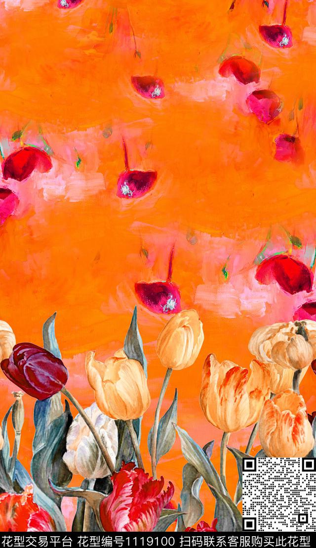 花卉数码华亿平台定位花数码印花华亿平台下载（图片编号: 1119100） - 瓦栏（Walan）