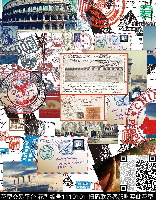 民族风几何大牌风数码印花华亿平台下载（图片编号: 1119101） - 瓦栏（Walan）