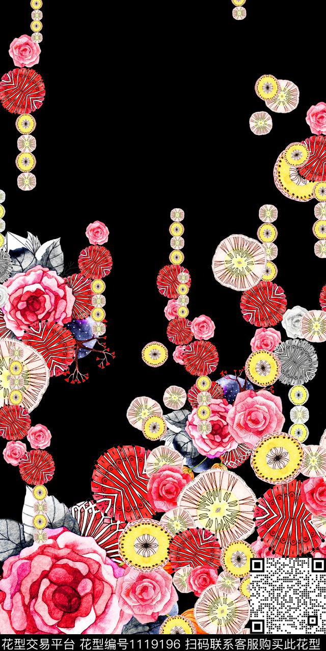 花卉肌理大花数码印花华亿平台下载（图片编号: 1119196） - 瓦栏（Walan）