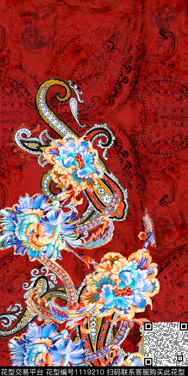 花卉肌理大花数码印花华亿平台下载（图片编号: 1119210） - 瓦栏（Walan）
