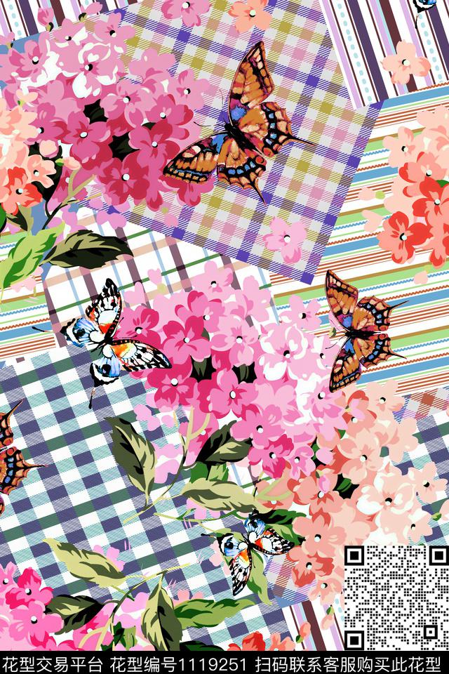数码华亿平台花卉大牌风数码印花华亿平台下载（图片编号: 1119251） - 瓦栏（Walan）