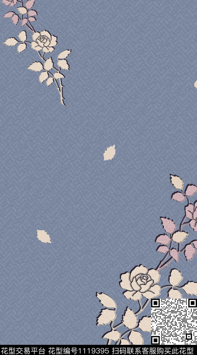 花卉数码华亿平台大牌风数码印花华亿平台下载（图片编号: 1119395） - 瓦栏（Walan）