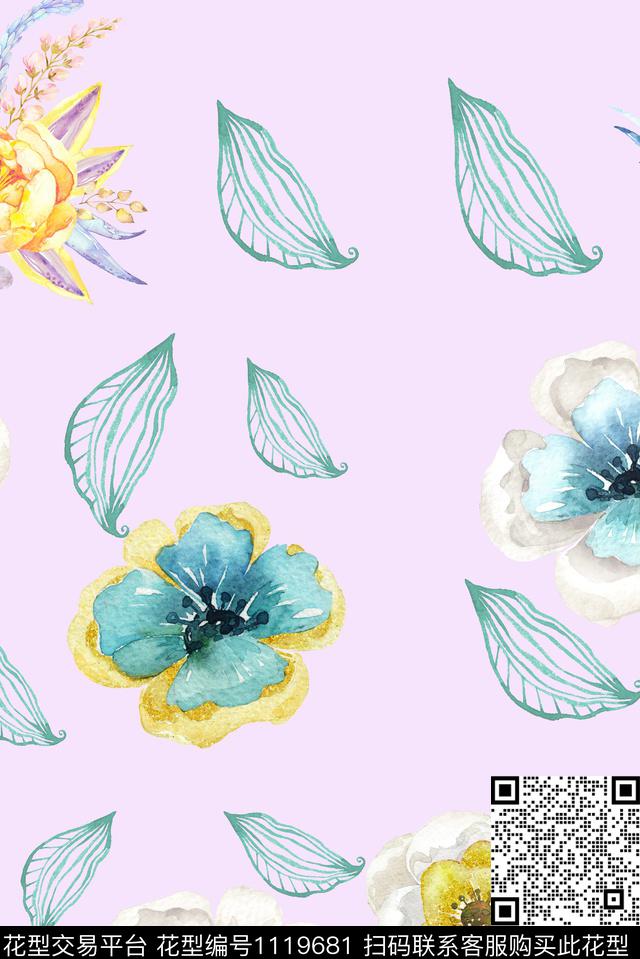 提花华亿平台花卉淑女数码印花华亿平台下载（图片编号: 1119681） - 瓦栏（Walan）