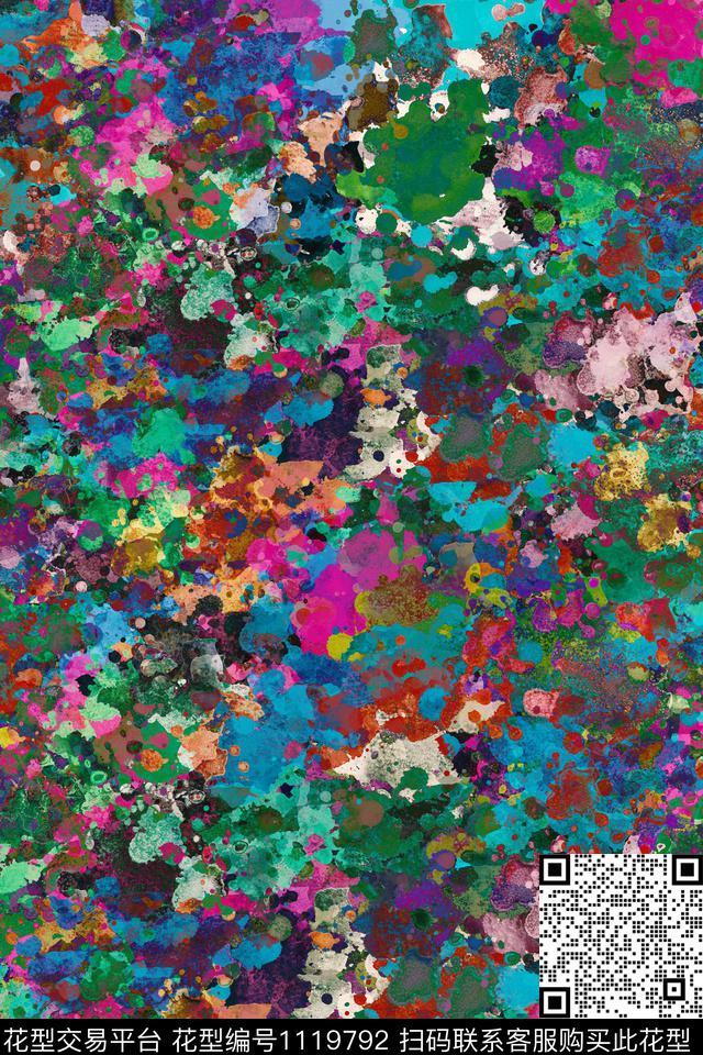 纹理抽象女装数码印花华亿平台下载（图片编号: 1119792） - 瓦栏（Walan）