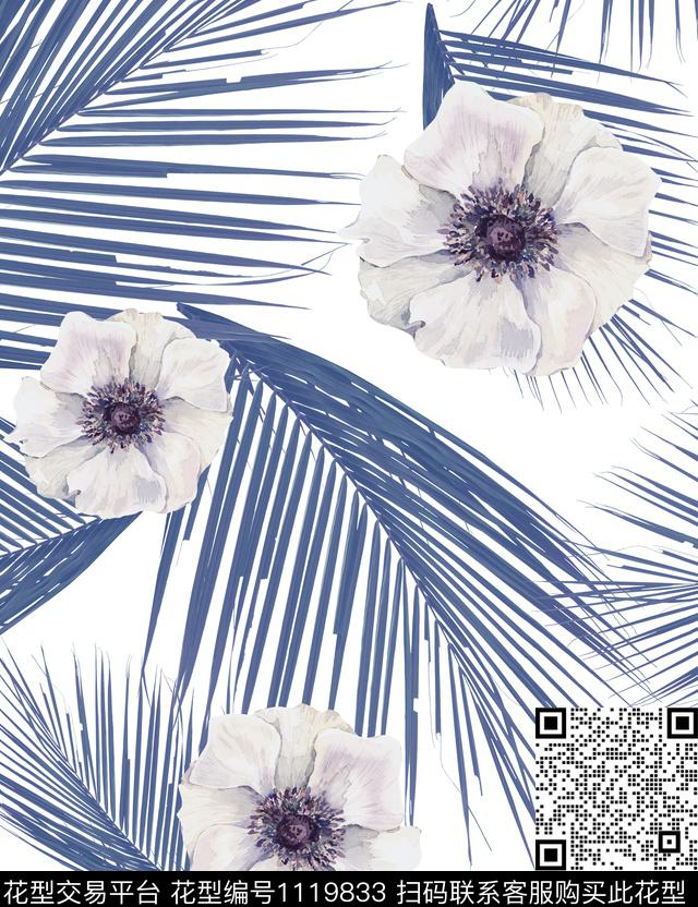 简约花卉春夏华亿平台数码印花华亿平台下载（图片编号: 1119833） - 瓦栏（Walan）