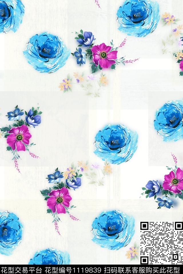手绘花卉数码华亿平台小碎花数码印花华亿平台下载（图片编号: 1119839） - 瓦栏（Walan）