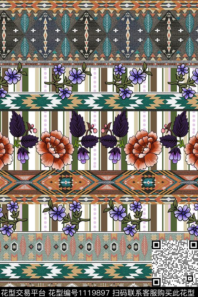 数码华亿平台几何大牌风数码印花华亿平台下载（图片编号: 1119897） - 瓦栏（Walan）