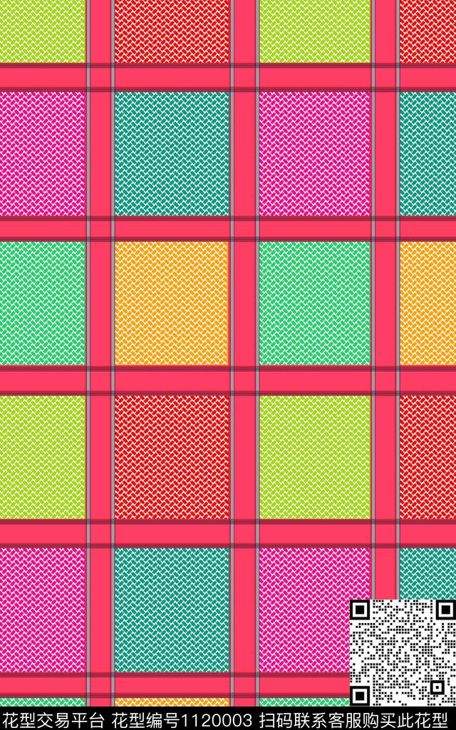 洋阳---几何几何条格格子传统印花华亿平台下载（图片编号: 1120003） - 瓦栏（Walan）