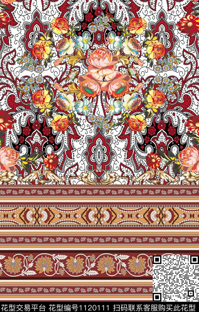 花卉数码华亿平台大牌风数码印花华亿平台下载（图片编号: 1120111） - 瓦栏（Walan）