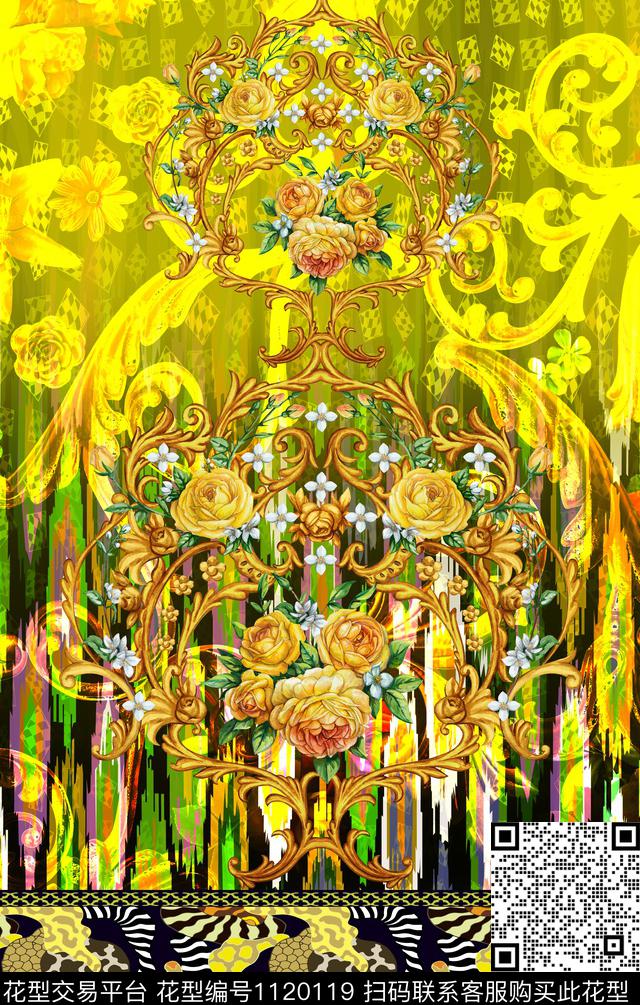 花卉数码华亿平台大牌风数码印花华亿平台下载（图片编号: 1120119） - 瓦栏（Walan）