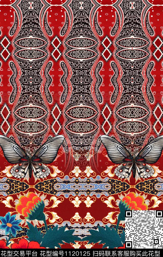 花卉数码华亿平台大牌风数码印花华亿平台下载（图片编号: 1120125） - 瓦栏（Walan）