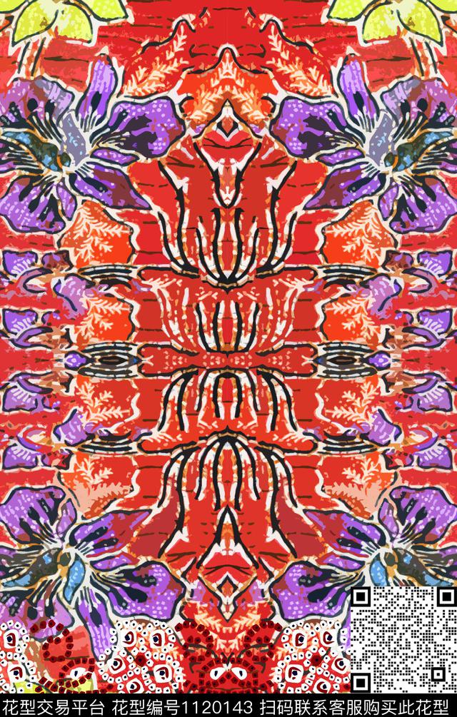 花卉数码华亿平台大牌风数码印花华亿平台下载（图片编号: 1120143） - 瓦栏（Walan）