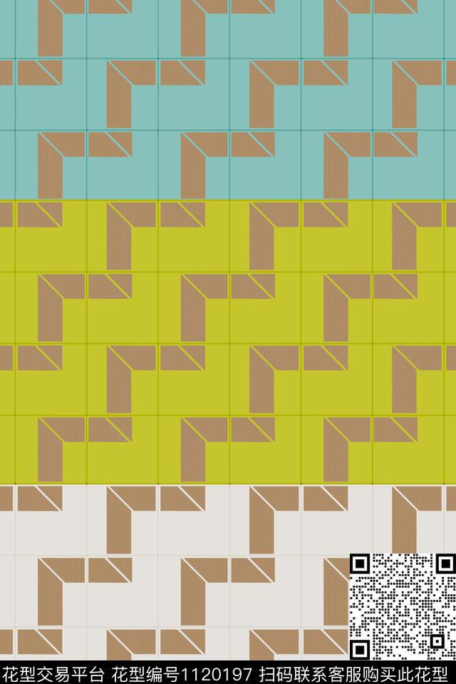 时尚几何格子传统印花华亿平台下载（图片编号: 1120197） - 瓦栏（Walan）