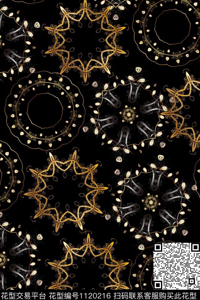 几何小碎花大牌风数码印花华亿平台下载（图片编号: 1120216） - 瓦栏（Walan）