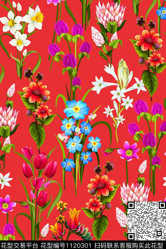 花卉温室花卉清爽底花卉数码印花华亿平台下载（图片编号: 1120301） - 瓦栏（Walan）