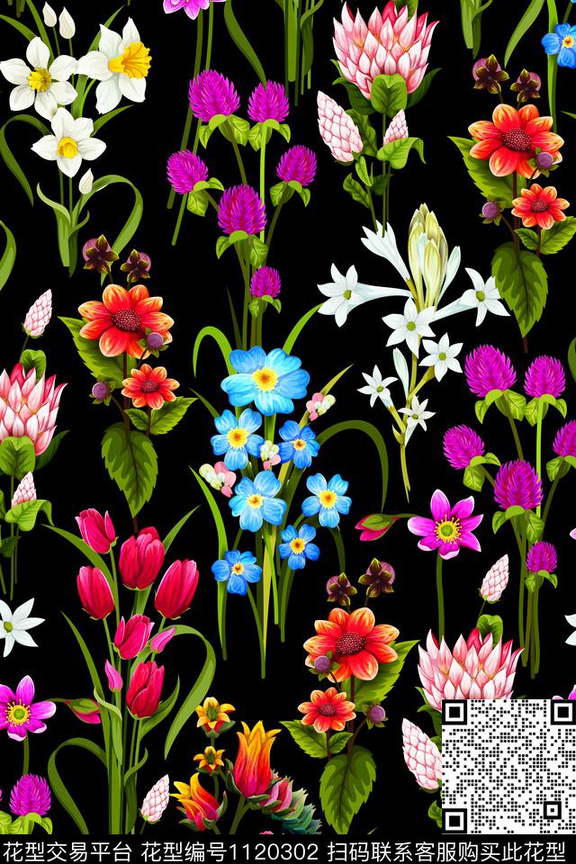 花卉温室花卉清爽底花卉数码印花华亿平台下载（图片编号: 1120302） - 瓦栏（Walan）