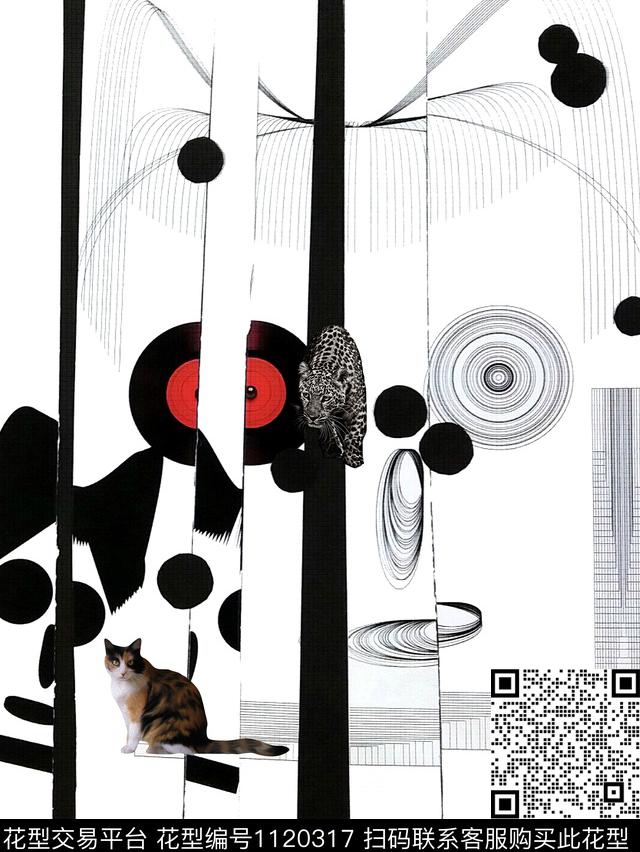 几何创意动物数码印花华亿平台下载（图片编号: 1120317） - 瓦栏（Walan）