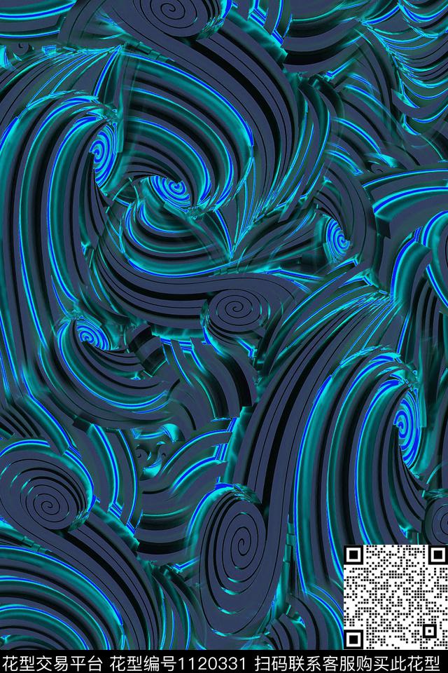抽象肌理几何数码印花华亿平台下载（图片编号: 1120331） - 瓦栏（Walan）