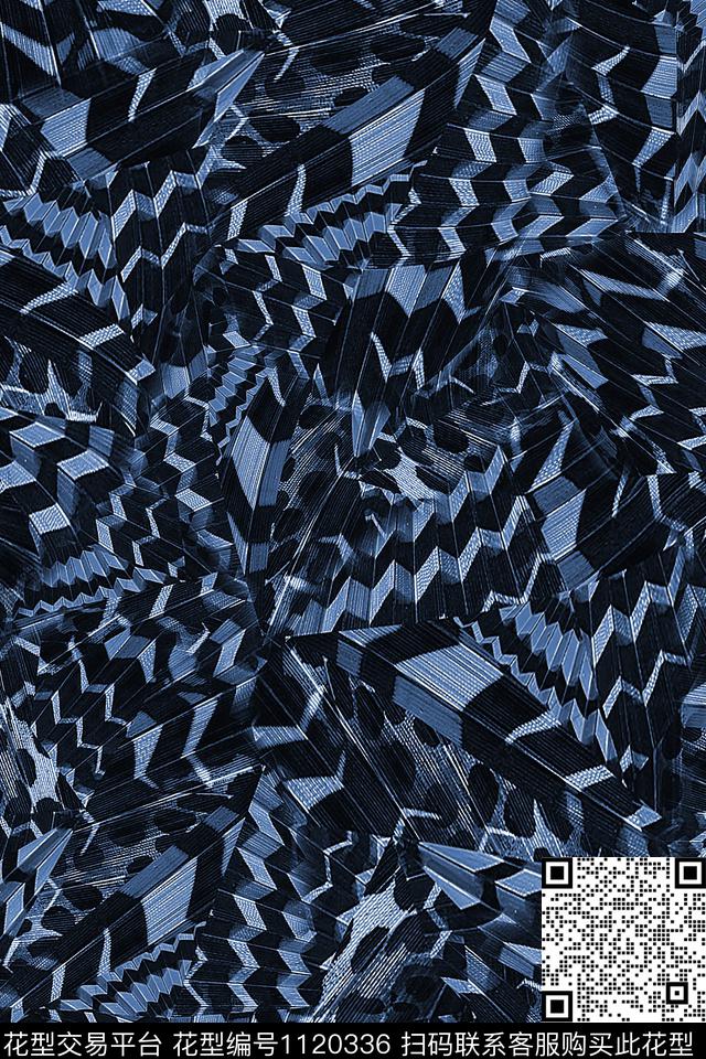 抽象肌理几何数码印花华亿平台下载（图片编号: 1120336） - 瓦栏（Walan）