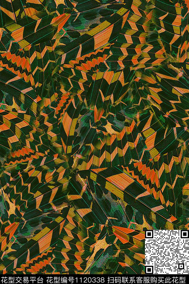 抽象肌理几何数码印花华亿平台下载（图片编号: 1120338） - 瓦栏（Walan）