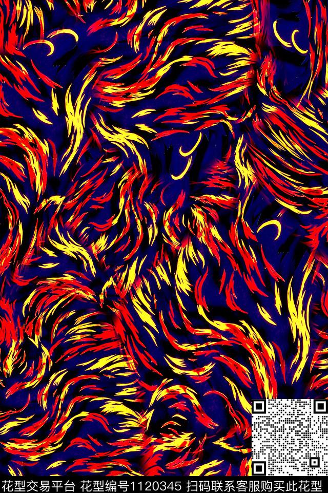 男装纹理抽象数码印花华亿平台下载（图片编号: 1120345） - 瓦栏（Walan）