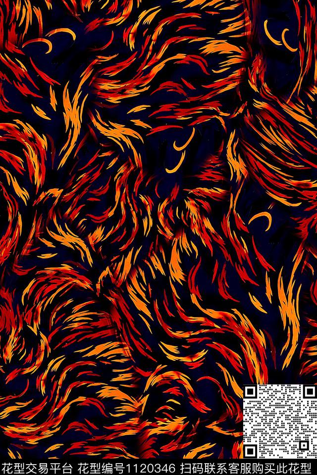 男装纹理抽象数码印花华亿平台下载（图片编号: 1120346） - 瓦栏（Walan）